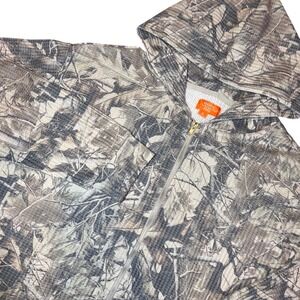 Negative Space NWT Mens Full Zip Woods Camouflage Waffle‎ Knit Hoodie Hunting Lg